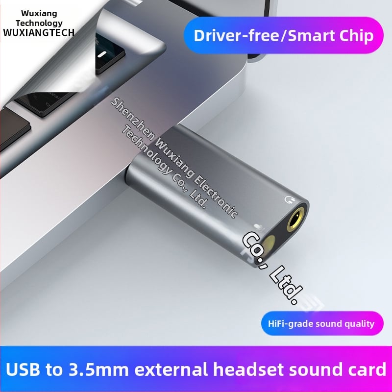 Външна USB звукова карта USB към слушалки + микрофон без драйвери за настолен компютър, лаптоп, PS4, външна звукова карта