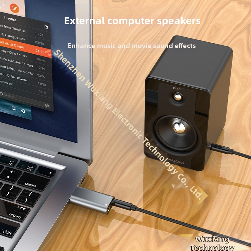 Външна USB звукова карта USB към слушалки + микрофон без драйвери за настолен компютър, лаптоп, PS4, външна звукова карта