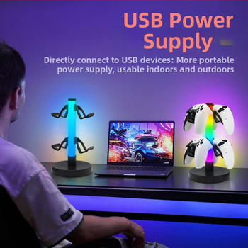Pārrobežu tirgū pieprasīts RGB spēļu kontroliera statīvs, austiņu statīvs, apkārtējās vides apgaismojums, e-sporta ritma apgaismojums, galda lampa, naktslampiņa