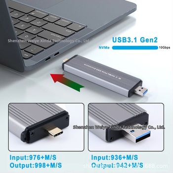 Cutie pentru hard disk M.2 NVMe PCIe SSD USB 3.2 gen2, cutie pentru hard disk NVMe cu interfață dublă în linie