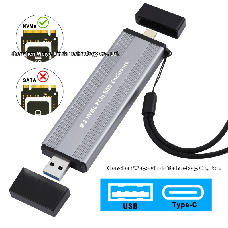 Cutie pentru hard disk M.2 NVMe PCIe SSD USB 3.2 gen2, cutie pentru hard disk NVMe cu interfață dublă în linie
