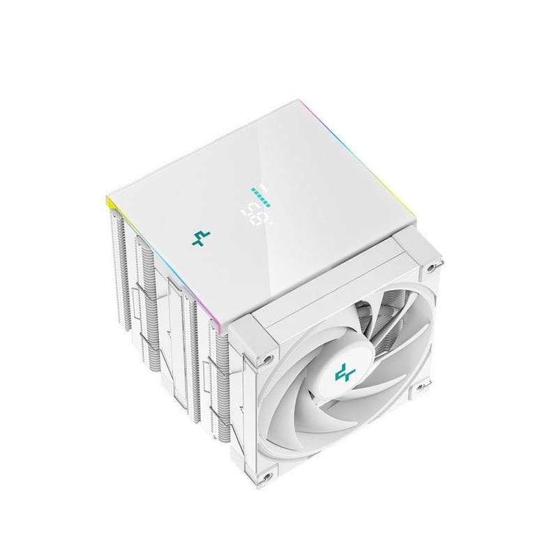 Kyushu Fengshen AK620 digitālais displejs balts CPU radiators 1700 kontaktu niķelēts 6 siltuma cauruļu klusinātājs FDB ventilators ARGB