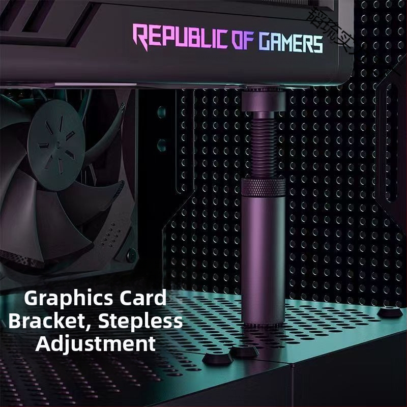 Скоба за графична карта, вертикална опорна пръчка, шаси на компютър, малък настолен жак, магнит, всмукателна скоба от алуминиева сплав