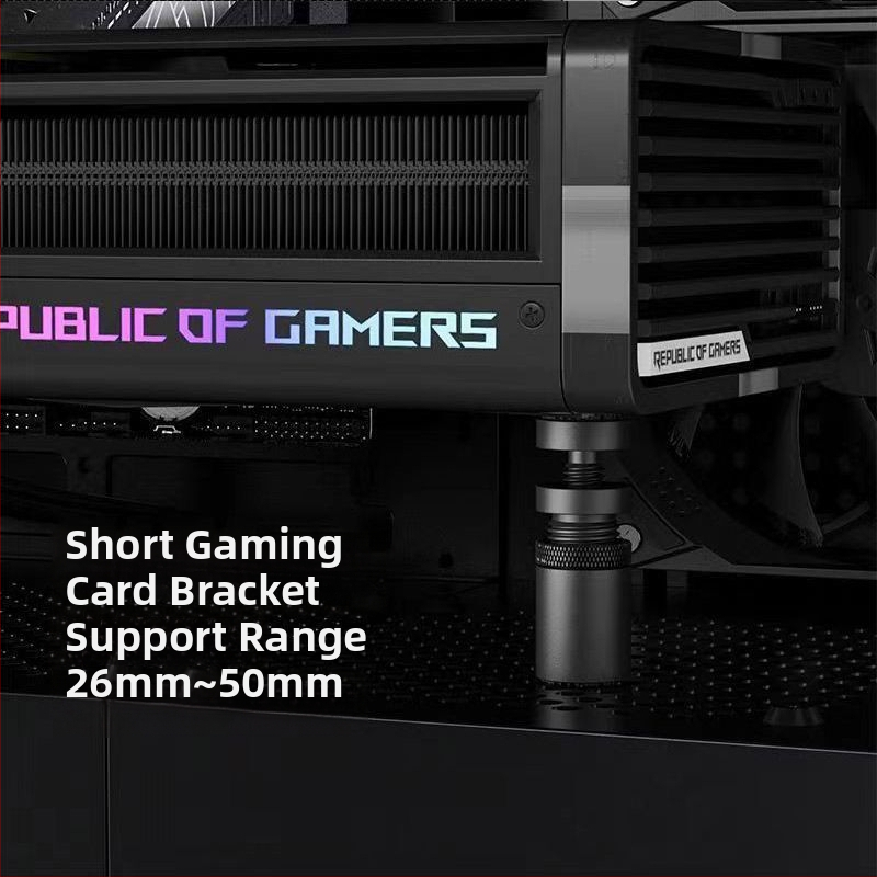 Скоба за графична карта, вертикална опорна пръчка, шаси на компютър, малък настолен жак, магнит, всмукателна скоба от алуминиева сплав