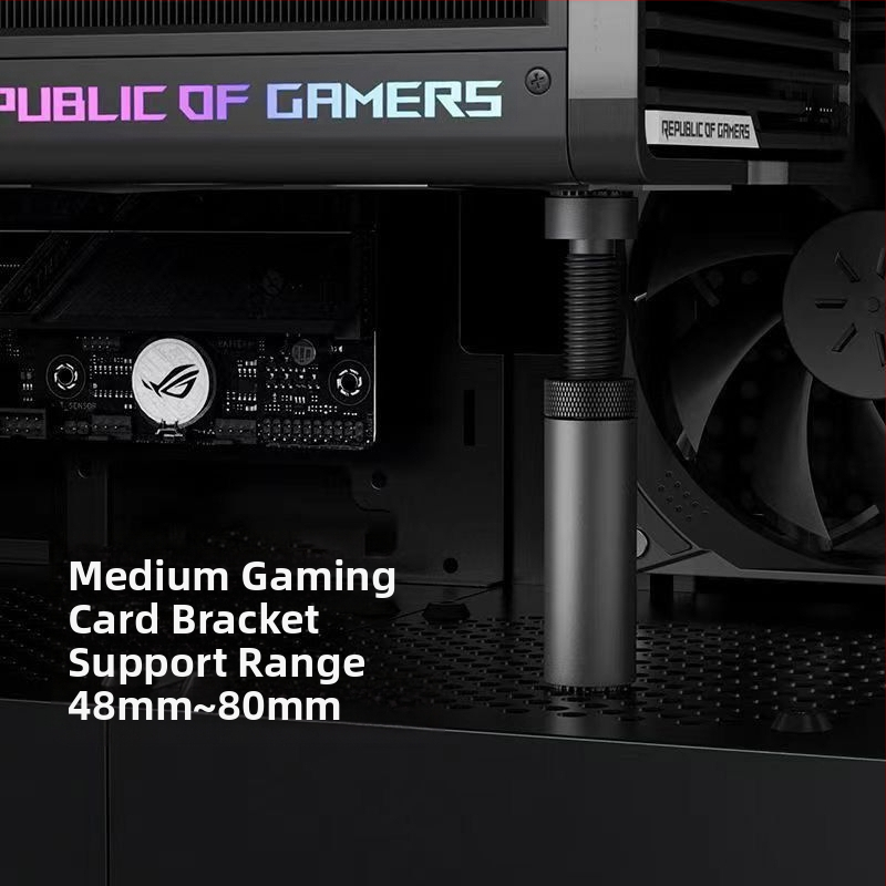 Скоба за графична карта, вертикална опорна пръчка, шаси на компютър, малък настолен жак, магнит, всмукателна скоба от алуминиева сплав