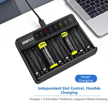 Piiriülene 1,2 V Ni-MH akulaadija USB nutika istme laadija 8 pesaga universaalne 5,7-tolline laadija laos