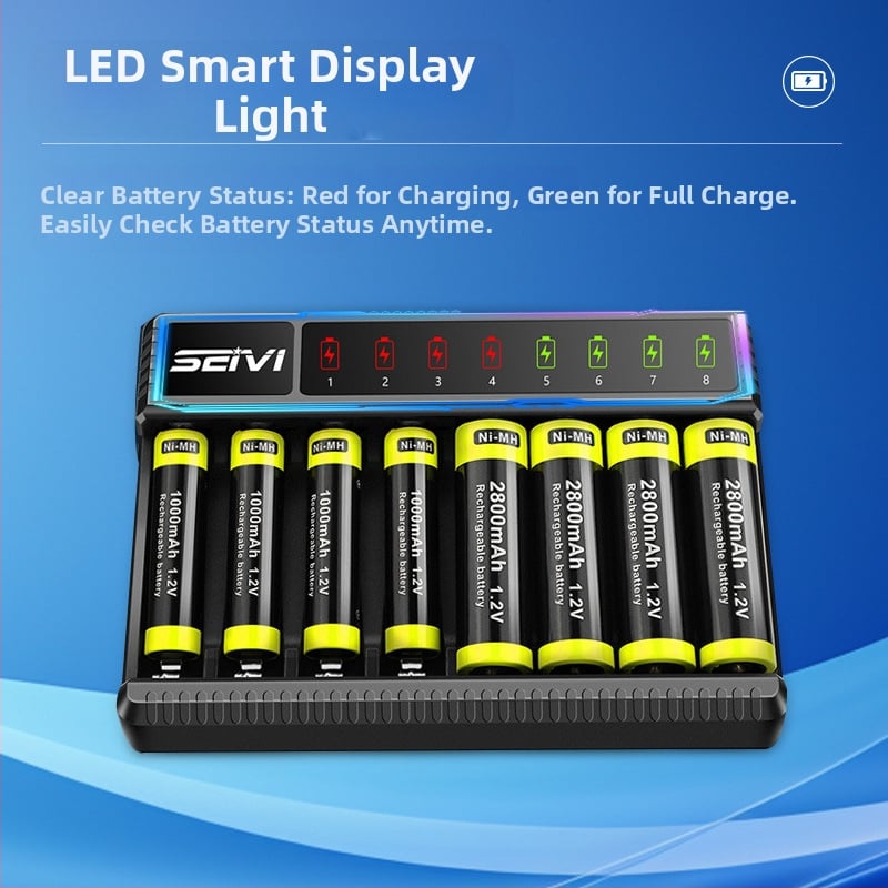 Tarpvalstybinis 1,2 V Ni-MH akumuliatorių įkroviklis, USB išmanusis sėdynės įkroviklis, 8 lizdų universalus 5,7 colio įkroviklis, yra sandėlyje.