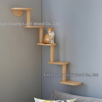 Έτοιμο από τον κατασκευαστή, μασίφ ξύλινο πλαίσιο αναρρίχησης για γάτες, επιτοίχιο ξύλινο πλαίσιο σκάλας για γάτες, κρεμαστό εσωτερικό πλαίσιο αναρρίχησης για γάτες