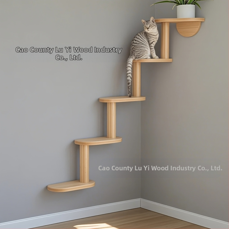 Výrobca hotového masívneho dreveného rebríka pre mačky na stenu, zavesný vnútorný stenový preliezací rám pre mačky