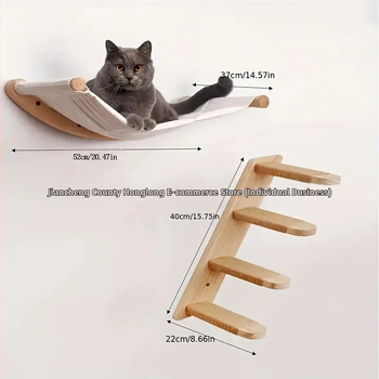 Σκάλα αναρρίχησης για γάτες σε διασυνοριακό επίπεδο, ξύλινο πλαίσιο αναρρίχησης για γάτες, παιχνίδι γάτας, σκαλοπάτια, επιτοίχια βάση για σπίτι, εσωτερική αιώρα γάτας