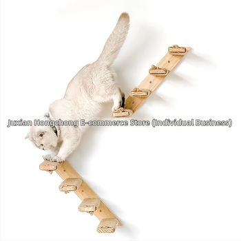 Σκάλα αναρρίχησης για γάτες σε διασυνοριακό επίπεδο, ξύλινο πλαίσιο αναρρίχησης για γάτες, παιχνίδι γάτας, σκαλοπάτια, επιτοίχια βάση για σπίτι, εσωτερική αιώρα γάτας