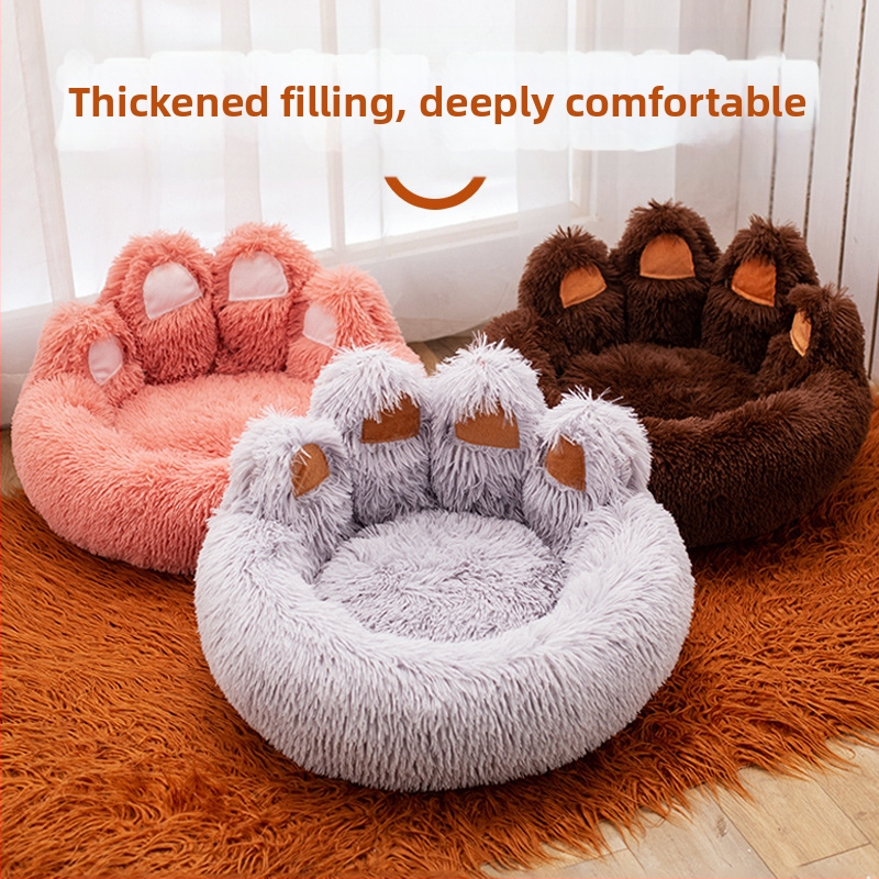 Határokon átnyúló új, aranyos, vastagított kutyakennel, plüss kisállatkennel minden évszakra, nagyméretű kisállatszőnyeg, aranyos macskakennel