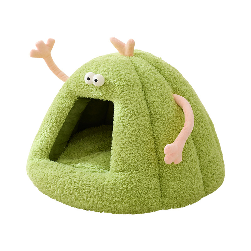 Új kutyakennel téli meleg félig zárt macskafészek szőnyeg őszi és téli kis szörny alakú macska kisállat kellékek nagykereskedelem