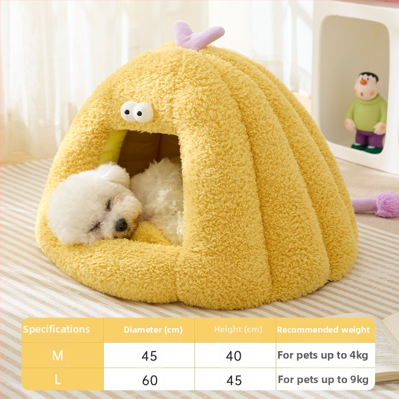 Új kutyakennel téli meleg félig zárt macskafészek szőnyeg őszi és téli kis szörny alakú macska kisállat kellékek nagykereskedelem