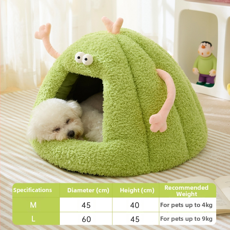 Új kutyakennel téli meleg félig zárt macskafészek szőnyeg őszi és téli kis szörny alakú macska kisállat kellékek nagykereskedelem