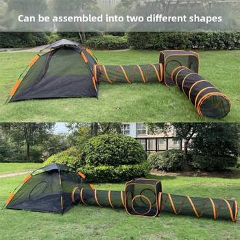 Νέο κλουβί κατοικίδιων τεσσάρων τεμαχίων, τούνελ παιχνιδιών γάτας και σκύλου, σετ τυχαίων συνδυασμών, πτυσσόμενη φορητή σκηνή κατοικίδιων