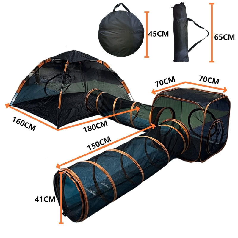 Uus neljaosaline lemmikloomapuur, kassi ja koera mängutunnel, juhuslike kombinatsioonide komplekt, kokkupandav kaasaskantav lemmikloomatelk