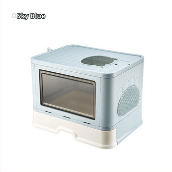 Aspet Zhejiang домашни любимци котешки тоалетни, тоалетна за котки тип горен тип, напълно затворена сгъваема тоалетна за котешки екскременти тип чекмедже