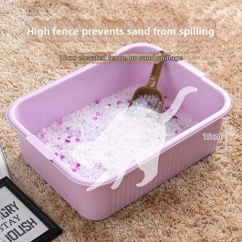 Διπλή άμμος για γάτες, υπερμεγέθης ξύλινη άμμος, λίπος, αποσμητικό ύψους γάτας, αντι-πιτσιλίσματα, διαχωρισμός, πλύσιμο ημιαυτόματο, χονδρική πώληση