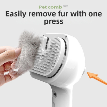 Гребен със спрей за домашни любимци, гребен за обезкосмяване на котки и кучета, гребен за скубане на косми с USB зареждане, инструмент за груминг и почистване на домашни любимци