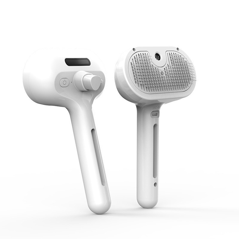 Гребен със спрей за домашни любимци, гребен за обезкосмяване на котки и кучета, гребен за скубане на косми с USB зареждане, инструмент за груминг и почистване на домашни любимци