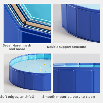 Нов надуваем басейн за домашни любимци, PVC басейн за котки и кучета, пясъчен басейн за деца, безплатна надуваема сгъваема вана