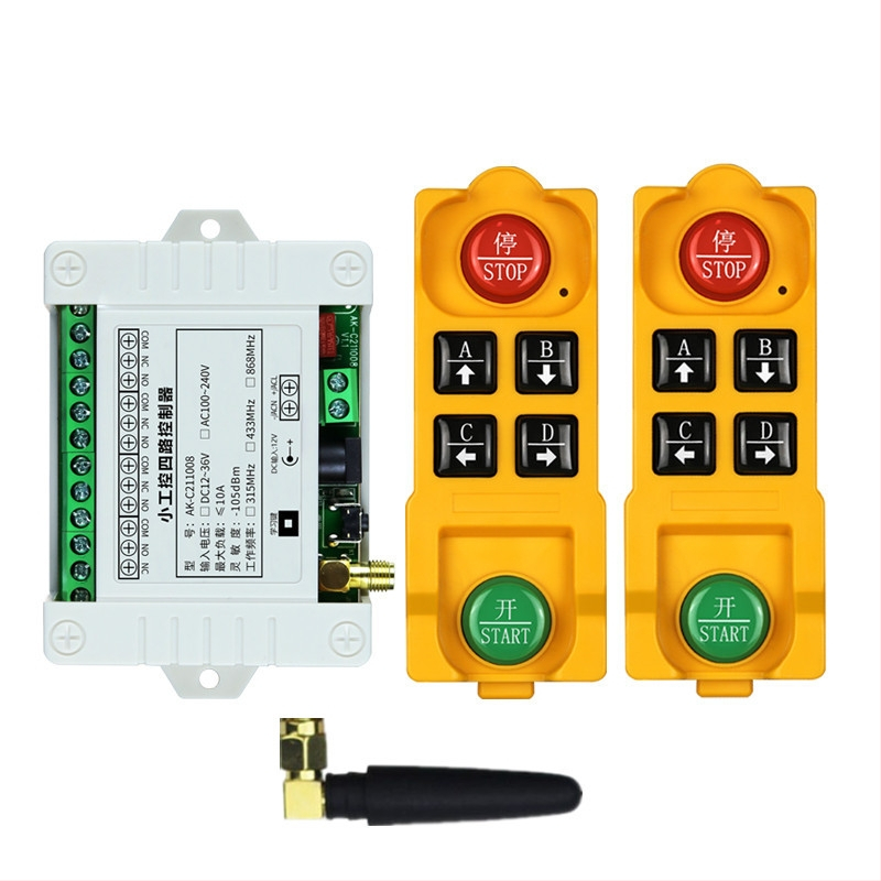 DC DC12-48V négyirányú vezeték nélküli távirányító kapcsoló ipari berendezések lámpa emelőmotor előre és hátra vezérlő