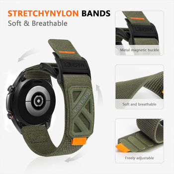 Νέο προϊόν κατάλληλο για Huawei, μαγνητικό λουράκι ρολογιών Samsung, λουράκι ορειβασίας, νάιλον, καμβά, αθλητικό Velcro