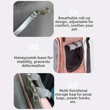 Νέο φορητό σακίδιο πλάτης για κατοικίδια με αναπνεύσιμο πλέγμα για γάτες με ανεμιστήρα
