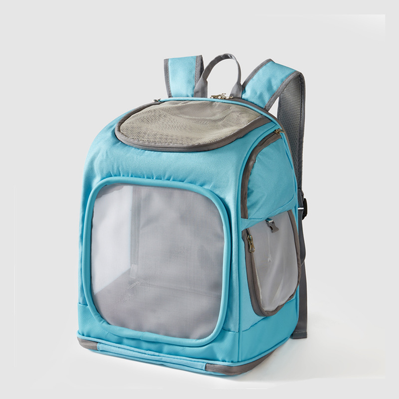 Új kisállat hátizsák, hordozható macska hátizsák, lélegző hálós, ventilátoros macska hátizsák