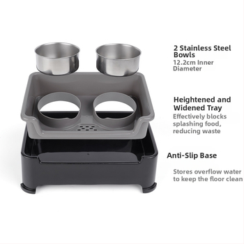 Διασυνοριακό μπολ σκύλου από ανοξείδωτο ατσάλι με διπλό αντικραδασμικό μπολ, αφαιρούμενο αντιολισθητικό μπολ σκύλου για διαχωρισμό ξηρού και υγρού για την προστασία της αυχενικής μοίρας της σπονδυλικής στήλης