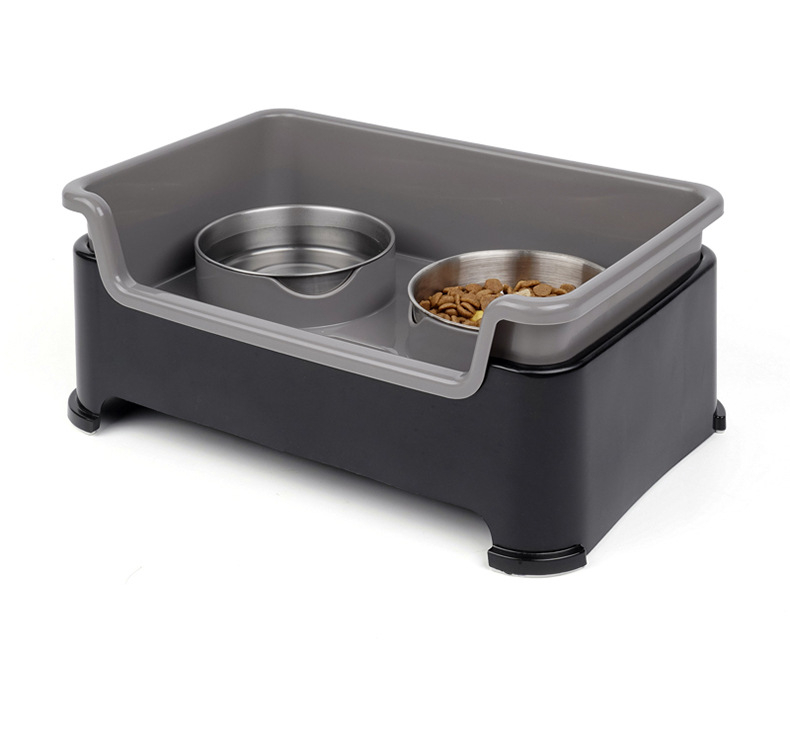 Roostevabast terasest topeltkaussiga koerakauss, eemaldatav, libisemiskindel, kuiva ja märja eraldamisega, kaelalülide kaitsmiseks. Lemmikloomakauss.