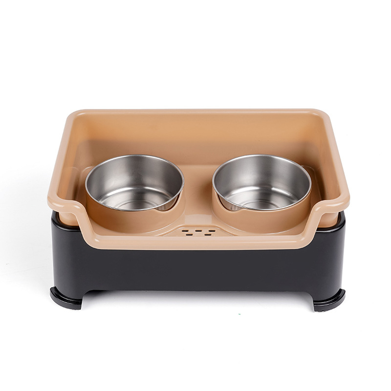 Roostevabast terasest topeltkaussiga koerakauss, eemaldatav, libisemiskindel, kuiva ja märja eraldamisega, kaelalülide kaitsmiseks. Lemmikloomakauss.