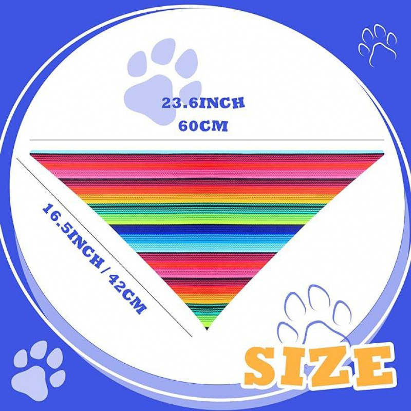 Комплект шапки за домашни любимци, мексиканска шапка за кучета, триъгълен шал за домашни любимци, сламена шапка на райета