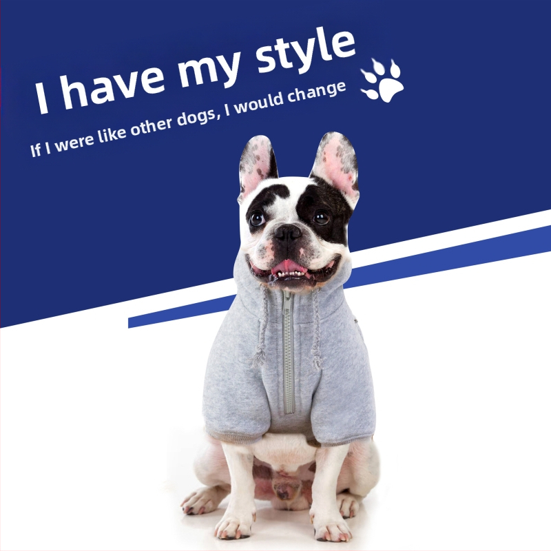 Kisállatruhák új őszi és téli polár cipzáras malátacsíkkal, kalappal, kétlábú pulóverrel, kutyaruha