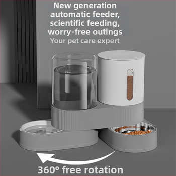 Kisállat ivóvíz etetőgép, macska kettő az egyben víz- és ételetető tál, nagy kapacitású automatikus ivóvíz etető