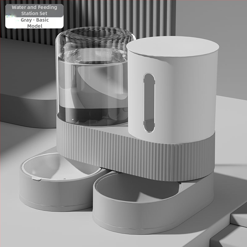 Kisállat ivóvíz etetőgép, macska kettő az egyben víz- és ételetető tál, nagy kapacitású automatikus ivóvíz etető