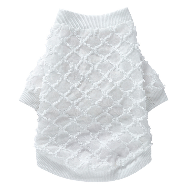 Határokon átnyúló őszi és téli kisállat alkalmi plüss hálós kontrasztos színű kutyaruhák rugalmas otthoni szőrtelenítés elleni kisállatruhák