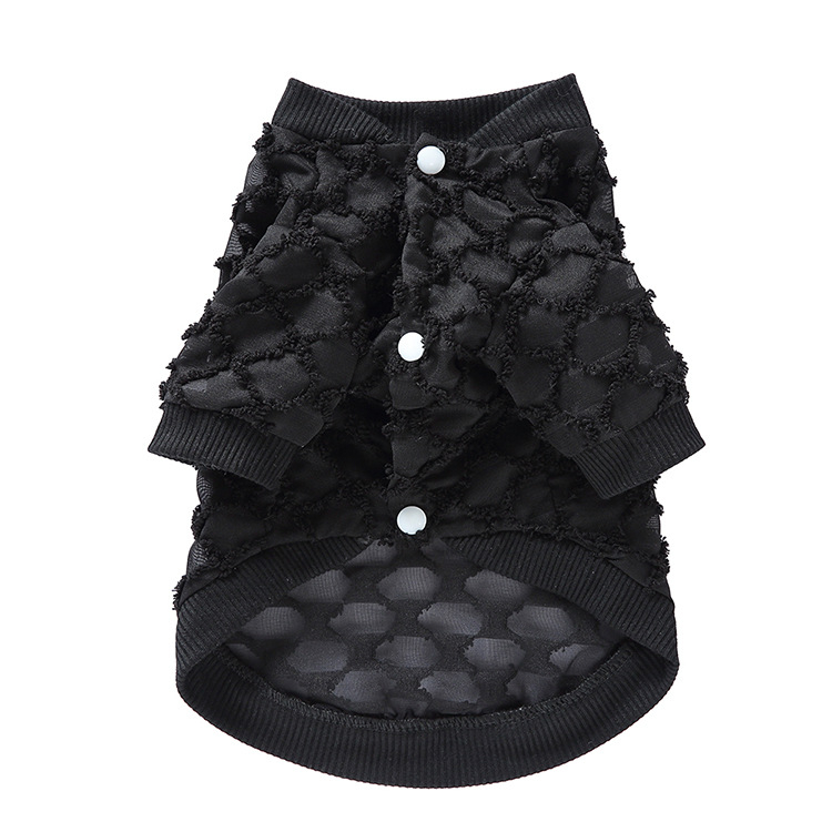 Határokon átnyúló őszi és téli kisállat alkalmi plüss hálós kontrasztos színű kutyaruhák rugalmas otthoni szőrtelenítés elleni kisállatruhák