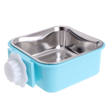 Εργοστάσιο άμεσο ανοξείδωτο χάλυβα μπολ σταθερό κρεμαστό μπολ για κατοικίδια κατοικίδιο ζώο πόσιμο προμήθειες κατοικίδιο ζώο κρεμαστό μπολ για σκύλους κλουβί σταθερό μπολ