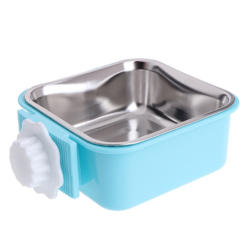 Gyárilag közvetlen rozsdamentes acél tál, fixen függesztett kisállat tál, kisállat itató kellékek, függő kisállat tál, kutyaketrec, fix tál