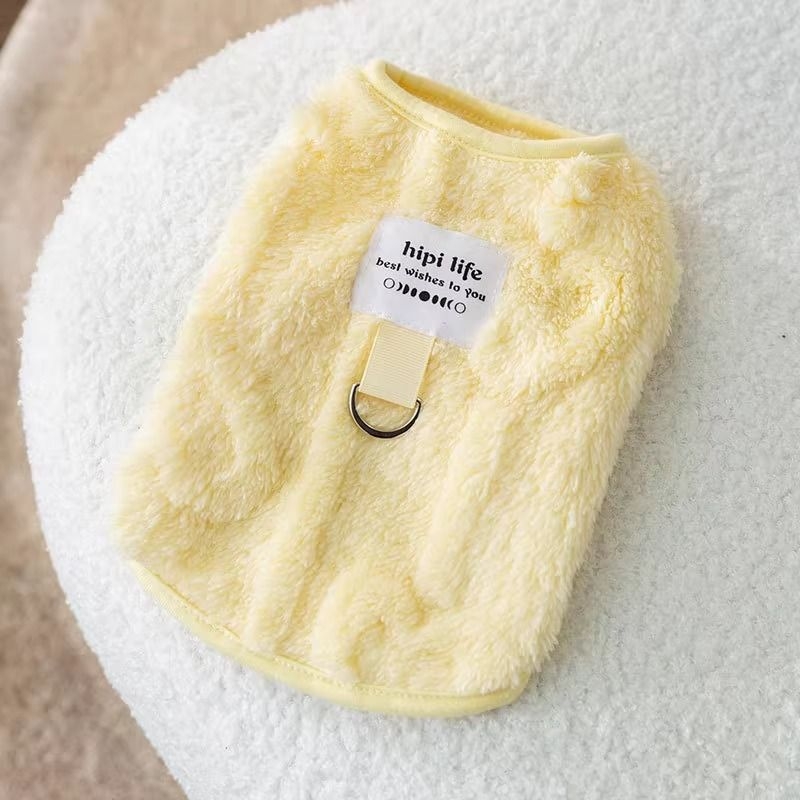 Χαριτωμένα ρούχα για γάτες Φθινόπωρο και Χειμώνα Plus Βελούδινο Γιλέκο από Πυκνό Φλις Ύφασμα Μαριονέτα Γάτα Μπλε Γάτα Κατοικίδιο Ρούχα Έλξης Δύο Πόδια