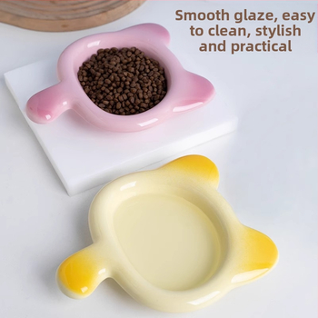 Κεραμικό μπολ για τάισμα γατών, μπολ τροφής για γατάκια, σνακ σε κονσέρβα, πιάτο λυοφιλιμένου φαγητού, πιάτο για γάτες με κοντά πόδια, μπολ για κατοικίδια
