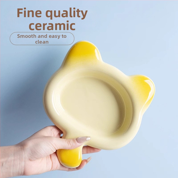 Κεραμικό μπολ για τάισμα γατών, μπολ τροφής για γατάκια, σνακ σε κονσέρβα, πιάτο λυοφιλιμένου φαγητού, πιάτο για γάτες με κοντά πόδια, μπολ για κατοικίδια