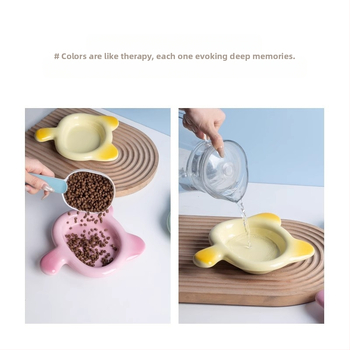 Κεραμικό μπολ για τάισμα γατών, μπολ τροφής για γατάκια, σνακ σε κονσέρβα, πιάτο λυοφιλιμένου φαγητού, πιάτο για γάτες με κοντά πόδια, μπολ για κατοικίδια