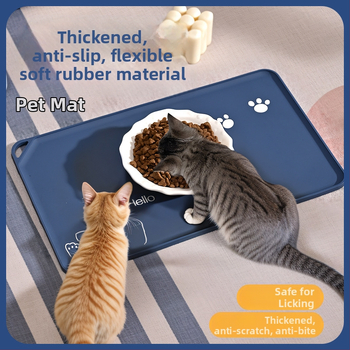 Naminių gyvūnėlių kilimėlis, paprastas vandeniui ir aliejui atsparus kačių kilimėlis, kačių maitinimo kilimėlis, didelis minkštas guminis neslystantis kilimėlis