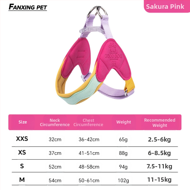 New Wave Dopamin Y-oblikovani povodac za pse na otvorenom, protiv odvajanja, plišani bišon, uže za hodanje malih pasa