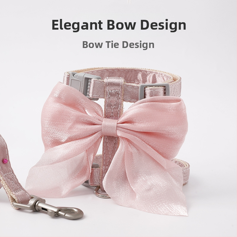 Котешка каишка против счупване, кожена каишка Taobao, ярка копринена, голяма панделка за котка с I-образна каишка на едро