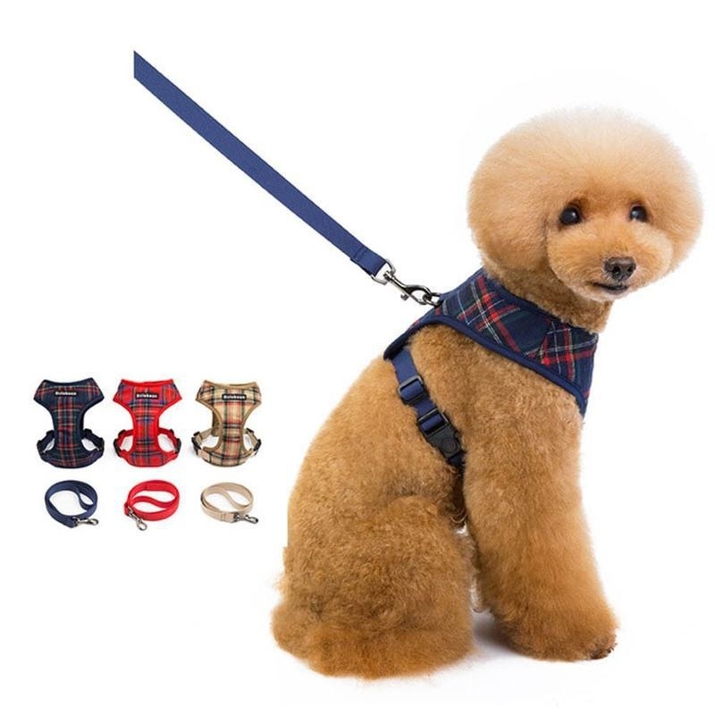 Koera lemmiklooma jalutusrihma rinnarihm ruuduline väikese ja keskmise suurusega koera jalutusrihma lemmikloomade riided rõivad