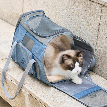 Μεταφορέας γάτας αυτοκινήτου για διασυνοριακή χρήση, αναπνεύσιμη τσάντα κατοικίδιων μεγάλης χωρητικότητας για εκδρομές, πολυλειτουργικό πτυσσόμενο κλουβί γάτας, μεγάλο κρεβάτι γάτας